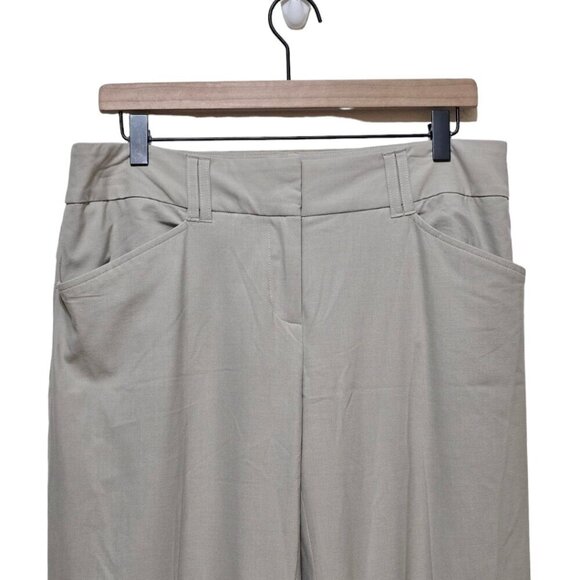 Michael Kors Tan Mid-Rise Flat Front Straight Leg Dress Pants Sz 10 - Picture 3 of 8